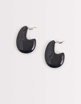 & Other Stories & Other Stories large teardrop curve earrings in black
