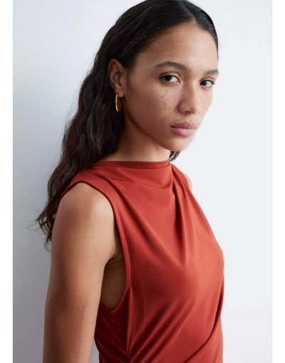 & Other Stories & Other Stories large teardrop curve earrings in gold tone