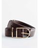 & Other Stories & Other Stories leather belt with gold buckle in chocolate brown - 3