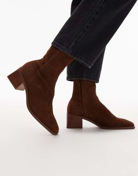 & Other Stories & Other Stories leather chunky heeled ankle boots in brown