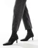 & Other Stories & Other Stories leather heeled ankle boots with pointed toe in black - 1
