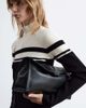 & Other Stories & Other Stories leather oversized clutch bag with shoulder strap in black - 3