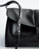 & Other Stories & Other Stories leather oversized clutch bag with shoulder strap in black - 4