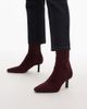 & Other Stories & Other Stories leather pointed toe heeled ankle boots in dark pomegranate red - 1