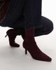 & Other Stories & Other Stories leather pointed toe heeled ankle boots in dark pomegranate red - 3