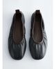 & Other Stories & Other Stories leather ruched ballet flats in black - 1