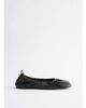 & Other Stories & Other Stories leather ruched ballet flats in black - 3