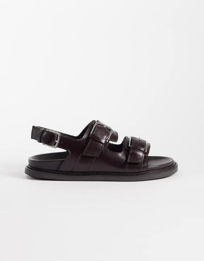 & Other Stories & Other Stories leather sandals in dark brown