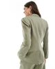 & Other Stories & Other Stories linen blazer in khaki-Green - 4