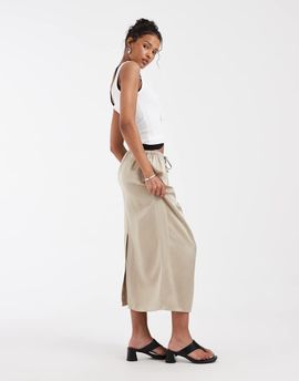 & Other Stories & Other Stories linen blend maxi skirt in beige-Neutral