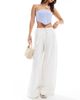 & Other Stories & Other Stories linen blend wide leg pants with drawstring waist in white - 1
