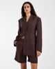& Other Stories & Other Stories linen tailored bermuda shorts in chocolate brown - part of a set - 1