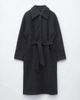 & Other Stories & Other Stories long button down coat with belt in dark gray - 2