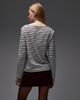 & Other Stories & Other Stories long sleeve boatneck top in purple and white stripe - 3