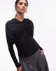 & Other Stories & Other Stories long sleeve cap detail jersey top in black - 2