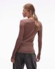 & Other Stories & Other Stories long sleeve deep v neck lace trim top in brown - 4