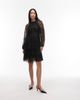 & Other Stories & Other Stories long sleeve lace mini dress in black - 1