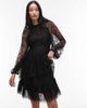 & Other Stories & Other Stories long sleeve lace mini dress in black - 3