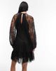 & Other Stories & Other Stories long sleeve lace mini dress in black - 4