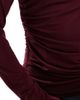 & Other Stories & Other Stories long sleeve mock neck top with ruche detail in burgundy-Red - 2
