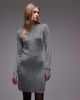 & Other Stories & Other Stories long sleeve ribbed jersey mini dress in black and silver - 1