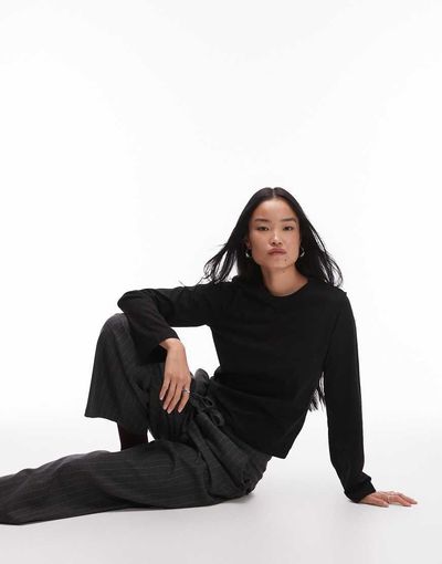 & Other Stories & Other Stories long sleeve top in black