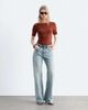 & Other Stories & Other Stories low waist soft flared jeans in light blue vintage wash - 1
