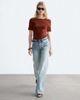 & Other Stories & Other Stories low waist soft flared jeans in light blue vintage wash - 4