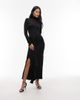 & Other Stories & Other Stories maxi dress with high neck and draped sash detail in black - 1