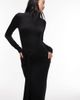 & Other Stories & Other Stories maxi dress with high neck and draped sash detail in black - 2