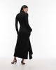 & Other Stories & Other Stories maxi dress with high neck and draped sash detail in black - 3