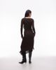& Other Stories & Other Stories midaxi dress with fringe wrap asymmetric hem in dark brown - 2