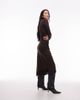 & Other Stories & Other Stories midaxi dress with fringe wrap asymmetric hem in dark brown - 3