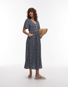 & Other Stories & Other Stories midaxi shirt dress with handkerchief hem in blue