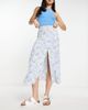 & Other Stories & Other Stories midaxi skirt with slit in blue floral - 1