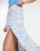 & Other Stories & Other Stories midaxi skirt with slit in blue floral - 2