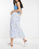& Other Stories & Other Stories midaxi skirt with slit in blue floral - 3