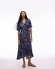 & Other Stories & Other Stories midaxi wrap dress in abstract ditsy floral print-Multi - 4