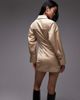 & Other Stories & Other Stories mini dress with volume sleeves in beige-Neutral - 4