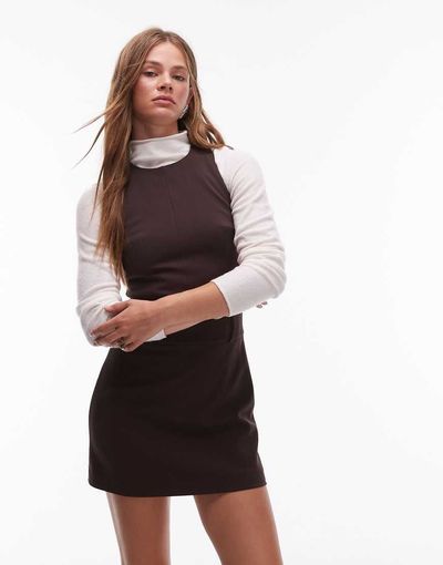 & Other Stories & Other Stories mini pinafore dress in brown