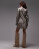 & Other Stories & Other Stories mini shirt dress with ruche wrap front in gray stripe-Black - 3