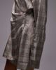 & Other Stories & Other Stories mini shirt dress with ruche wrap front in gray stripe-Black - 4