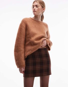& Other Stories & Other Stories mini skirt in plaid print-Brown