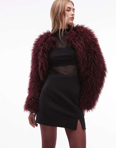 & Other Stories & Other Stories mini skirt with side slit in black