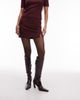 & Other Stories & Other Stories mini skirt with small slit in burgundy wine-Red - 2
