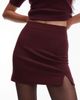 & Other Stories & Other Stories mini skirt with small slit in burgundy wine-Red - 3