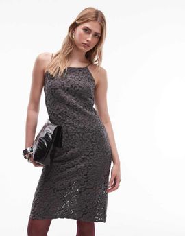 & Other Stories & Other Stories mini straps lace dress in black-Gray