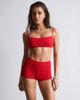 & Other Stories & Other Stories mix and match crinkle bandeau bikini top with knot detail in red - 1