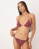 & Other Stories & Other Stories mix and match side tie bikini bottoms in burgundy and white polka dot print-Red - 1