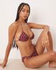 & Other Stories & Other Stories mix and match side tie bikini bottoms in burgundy and white polka dot print-Red - 3